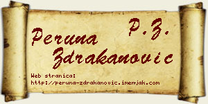 Peruna Ždrakanović vizit kartica